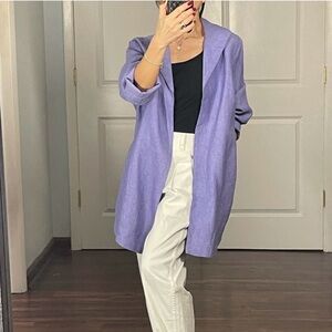 Coldwater Creek 100% Linen Open Jacket size 14